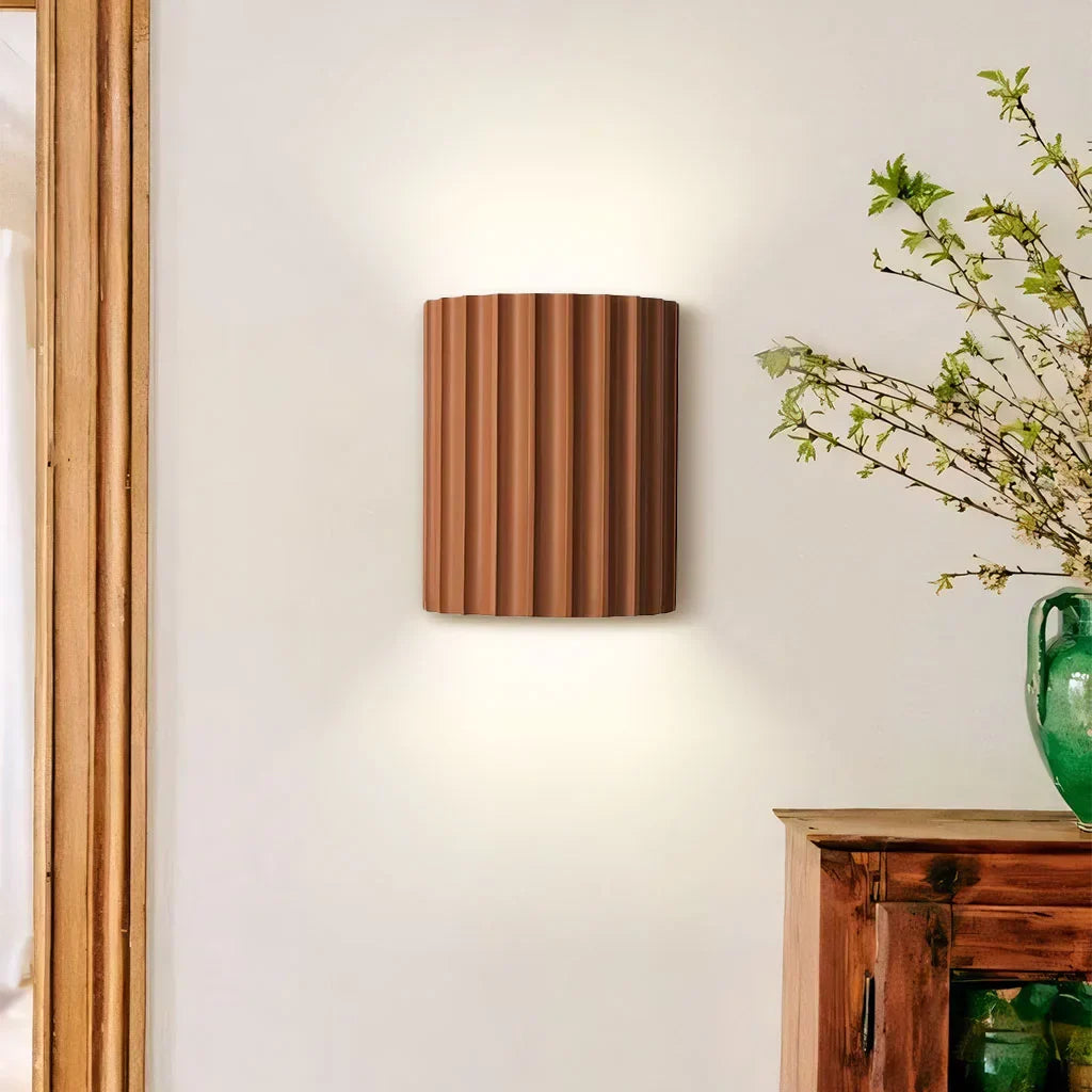 Rhea Resin Ribbed Wall Sconce - Minimalist Modern Interior Wall Lamp