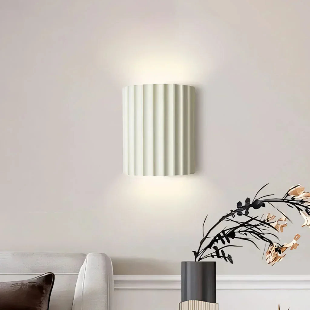 Rhea Resin Ribbed Wall Sconce - Minimalist Modern Interior Wall Lamp