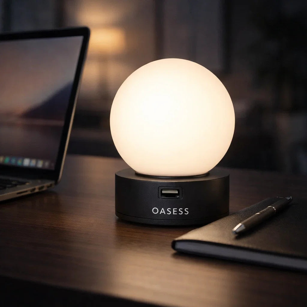 Orange OASESS Sphere USB Table Lamp