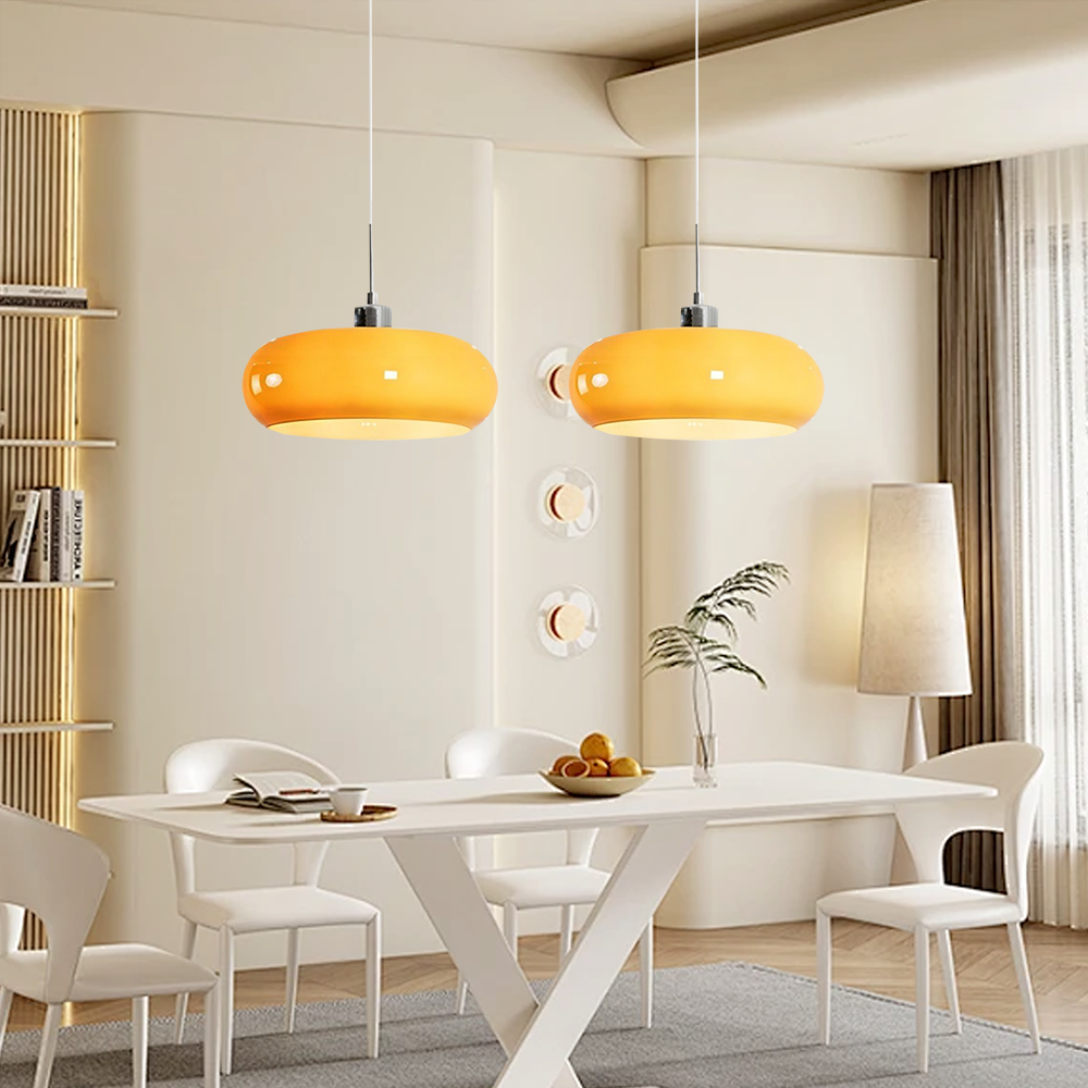 Kieran Bauhaus Glass Pendant Light | Modern Mid-Century Hanging Lamp
