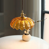Dorian Vintage Tulip Glass Pendant Light | Floral Petal Hanging Lamp