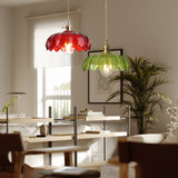 Dorian Vintage Tulip Glass Pendant Light | Floral Petal Hanging Lamp