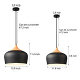 Dome Pendant Light With Wood Detail Modern 1 Light Island Fixture