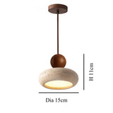 Alvione Bauhaus Natural Travertine Stone Pendant Light | Minimalist Luxe