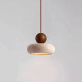 Alvione Bauhaus Natural Travertine Stone Pendant Light | Minimalist Luxe
