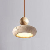 Alvione Bauhaus Natural Travertine Stone Pendant Light | Minimalist Luxe