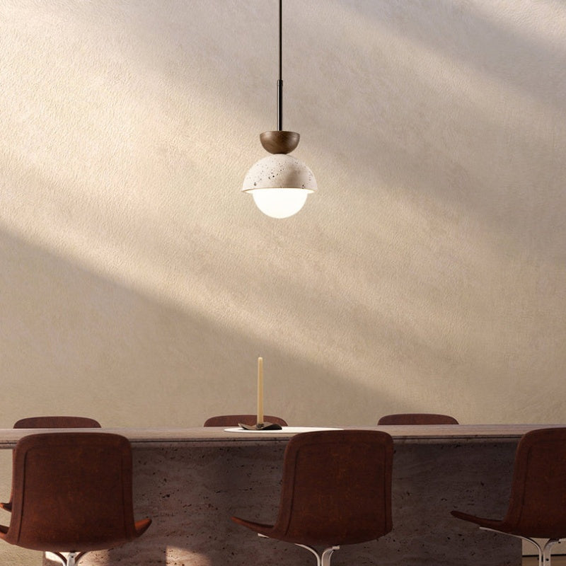Athenis Luna Stone Spherical Pendant Light | Minimalist Modern Decor