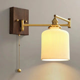 Aurora Retro Ceramic Swing Arm Wall Lamp | Mid-Century Bedside Sconce