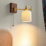 Aurora Retro Ceramic Swing Arm Wall Lamp | Mid-Century Bedside Sconce