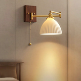 Aurora Retro Ceramic Swing Arm Wall Lamp | Mid-Century Bedside Sconce