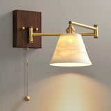 Aurora Retro Ceramic Swing Arm Wall Lamp | Mid-Century Bedside Sconce