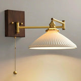 Aurora Retro Ceramic Swing Arm Wall Lamp | Mid-Century Bedside Sconce