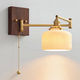 Aurora Retro Ceramic Swing Arm Wall Lamp | Mid-Century Bedside Sconce