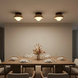 Bjorn Wabi-Sabi Travertine Ceiling Light - Natural Stone & Walnut Wood