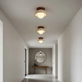 Bjorn Wabi-Sabi Travertine Ceiling Light - Natural Stone & Walnut Wood