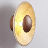 Caedralis Wabi-Sabi Travertine Round Wall Light | Natural Stone Sconce