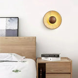 Caedralis Wabi-Sabi Travertine Round Wall Light | Natural Stone Sconce