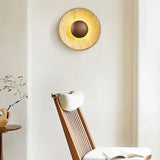 Caedralis Wabi-Sabi Travertine Round Wall Light | Natural Stone Sconce