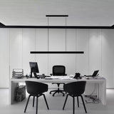 Caputo Linear LED Pendant Light - Minimalist Walnut Wood Dining Lamp