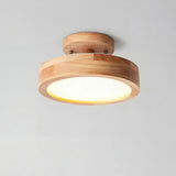 Eir Macaron Round Wood Grain Ceiling Lamp | Modern Nordic Flush Mount