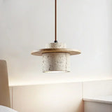 Elindra Nordic Travertine Stone Pendant Light | Natural Stone & Walnut
