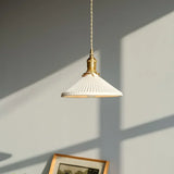 Hecate Pleated Ceramic Pendant Light | Modern Scandinavian Hat Design