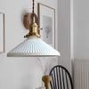 Hecate Pleated Ceramic Pendant Light | Modern Scandinavian Hat Design