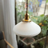 Hecate Pleated Ceramic Pendant Light | Modern Scandinavian Hat Design