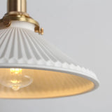 Hecate Pleated Ceramic Pendant Light | Modern Scandinavian Hat Design
