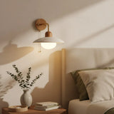 Jocelyn Modern Travertine Disc Wall Lamp | Natural Stone Sconce