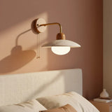 Jocelyn Modern Travertine Disc Wall Lamp | Natural Stone Sconce