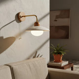 Jocelyn Modern Travertine Disc Wall Lamp | Natural Stone Sconce