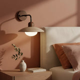 Jocelyn Modern Travertine Disc Wall Lamp | Natural Stone Sconce