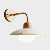 Jocelyn Modern Travertine Disc Wall Lamp | Natural Stone Sconce