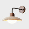 Jocelyn Modern Travertine Disc Wall Lamp | Natural Stone Sconce