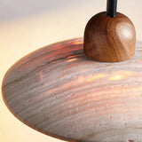 Jocelyn Modern Travertine Disc Wall Lamp | Natural Stone Sconce