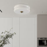 Lea Art Deco Round Ceiling Lamp - Elegant Glass Flush Mount Lighting