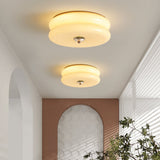 Lea Art Deco Round Ceiling Lamp - Elegant Glass Flush Mount Lighting