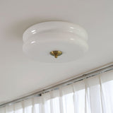Lea Art Deco Round Ceiling Lamp - Elegant Glass Flush Mount Lighting