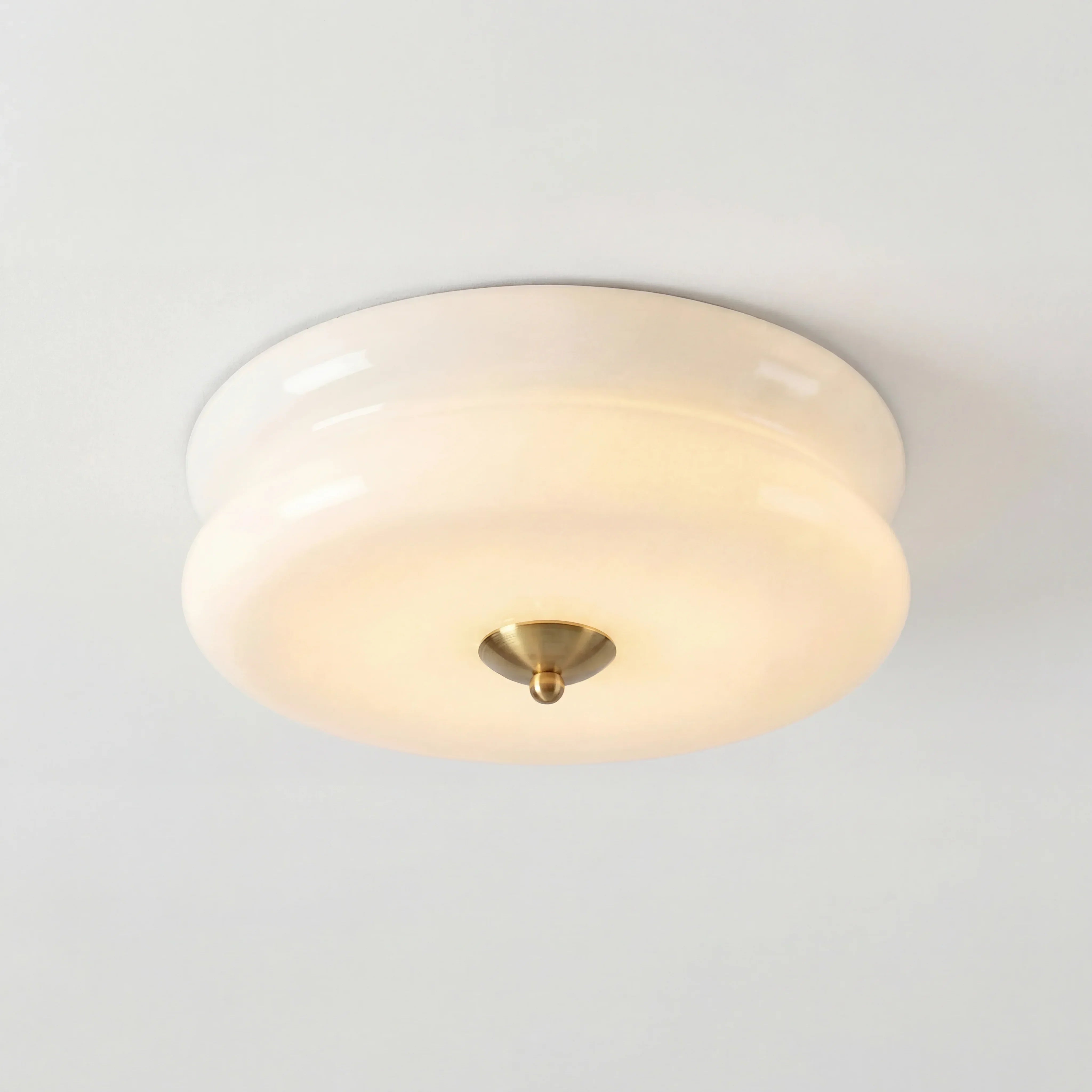 Lea Art Deco Round Ceiling Lamp - Elegant Glass Flush Mount Lighting