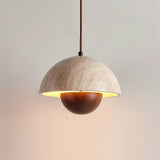 Lysandra Japandi Travertine Stone Pendant Light | Minimalist Natural Stone