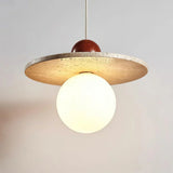 Lysira Scandinavia Travertine Disc Pendant Light | Minimalist Stone Lamp