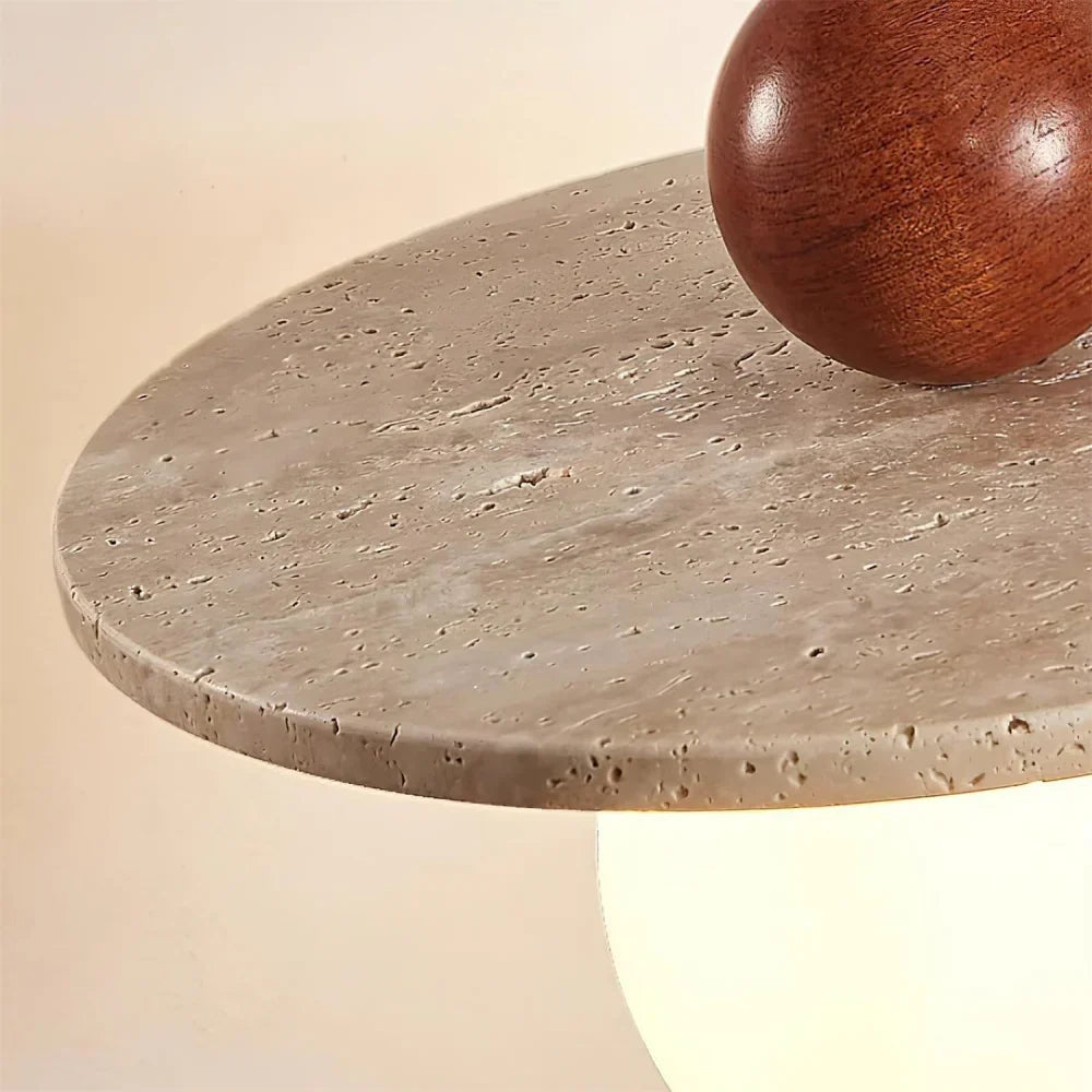 Lysira Scandinavia Travertine Disc Pendant Light | Minimalist Stone Lamp