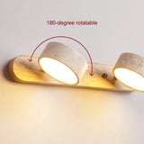 Lysvalen Japandi Rotable Travertine Wall Light - Natural Stone Sconce