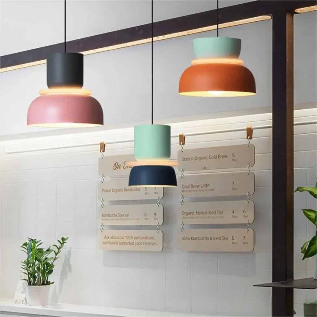 Lucie Nordic Color Block Pendant Light - Modern Minimalist Hanging Lamp