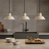 Maja Wabi-Sabi Travertine Bell Pendant Light | Natural Stone Hanging Lamp