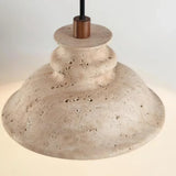 Maja Wabi-Sabi Travertine Bell Pendant Light | Natural Stone Hanging Lamp