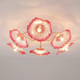 Nivara Lotus Leaf Glass Ceiling Light | Vintage Pastoral Flush Mount