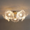 Nivara Lotus Leaf Glass Ceiling Light | Vintage Pastoral Flush Mount