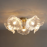 Nivara Lotus Leaf Glass Ceiling Light | Vintage Pastoral Flush Mount